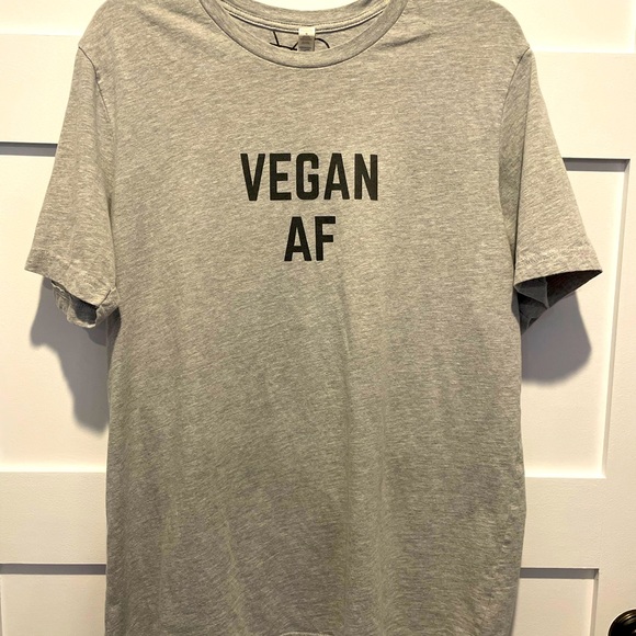 “Vegan AF” Graphic Tee, heather grey, size XL - Picture 5 of 7